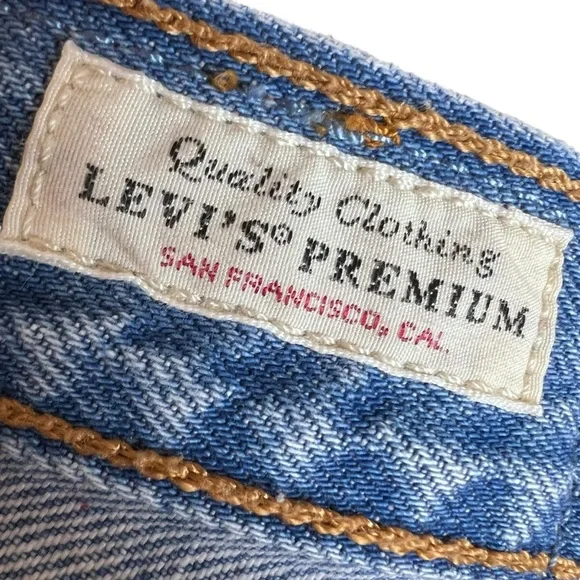 Levi’s Premium Denim Big E 501® High Rise Women’s Shorts In Dottie Blues Size 28 - Picture 11 of 14